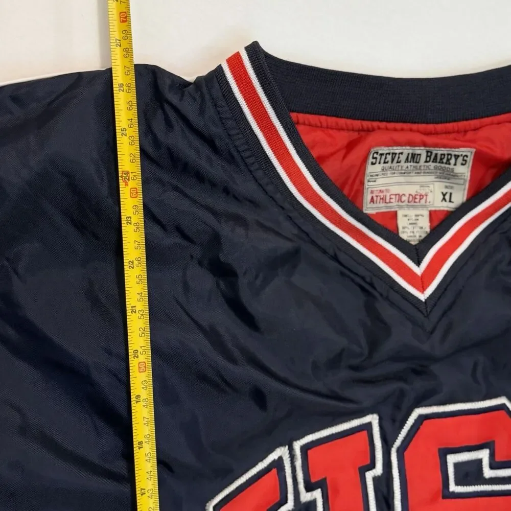 Vintage 90s Steve & Barry’s USA Pullover Windbreaker Jacket XL Navy Red White